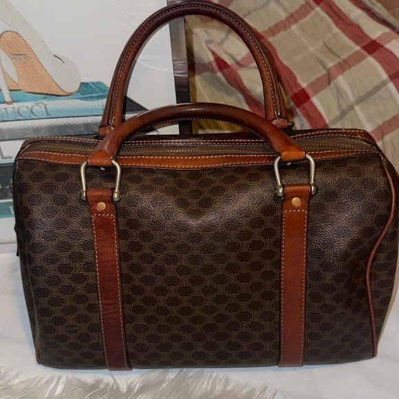Celine Triomphe Macadam Monogram Logo Speedy 30 Boston Vintage Bag GUC - Picture 5 of 15
